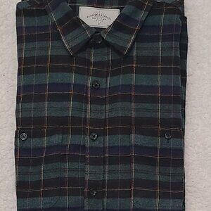 Fix Stitch Hawker Rye Men's Slim Fit Cotton Blend Hunter Plaid Flannel Shirt